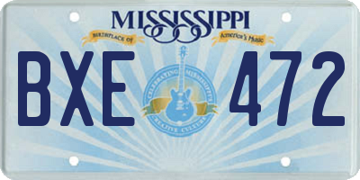 MS license plate BXE472