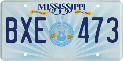 MS license plate BXE473