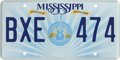 MS license plate BXE474