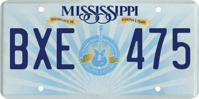 MS license plate BXE475