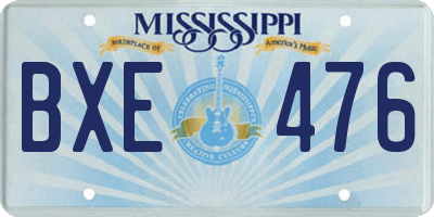 MS license plate BXE476