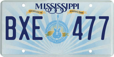 MS license plate BXE477