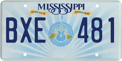 MS license plate BXE481