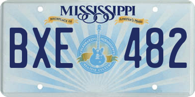 MS license plate BXE482
