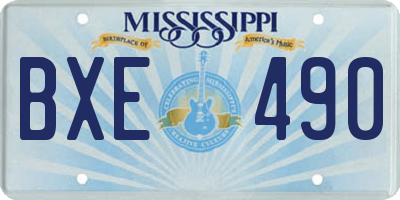 MS license plate BXE490