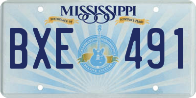 MS license plate BXE491