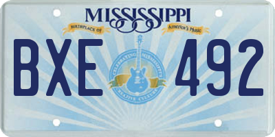 MS license plate BXE492