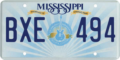 MS license plate BXE494