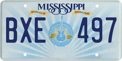 MS license plate BXE497