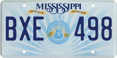 MS license plate BXE498
