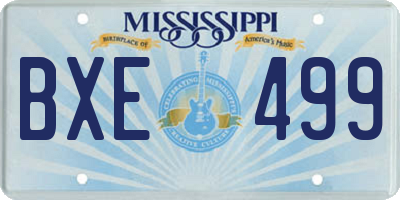 MS license plate BXE499