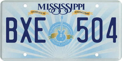 MS license plate BXE504