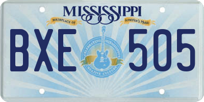 MS license plate BXE505