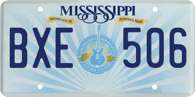 MS license plate BXE506