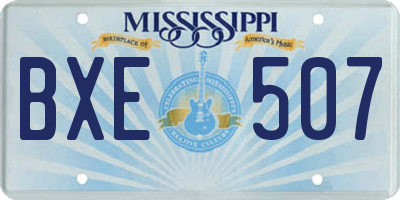 MS license plate BXE507