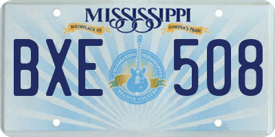 MS license plate BXE508