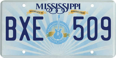 MS license plate BXE509