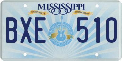 MS license plate BXE510