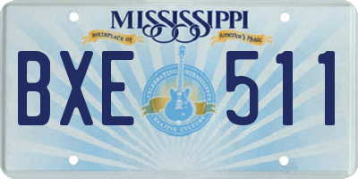MS license plate BXE511