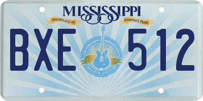 MS license plate BXE512