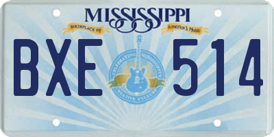 MS license plate BXE514