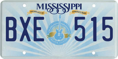 MS license plate BXE515