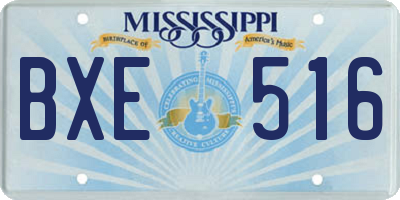 MS license plate BXE516