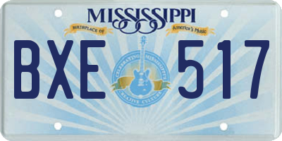 MS license plate BXE517