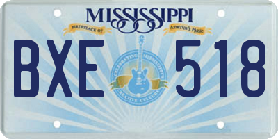 MS license plate BXE518