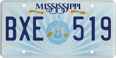 MS license plate BXE519