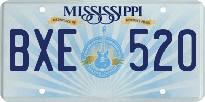 MS license plate BXE520