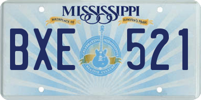 MS license plate BXE521