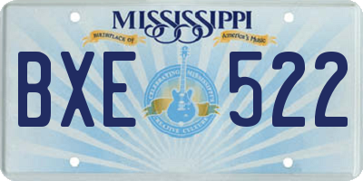 MS license plate BXE522