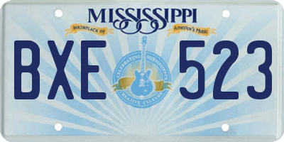 MS license plate BXE523