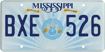 MS license plate BXE526