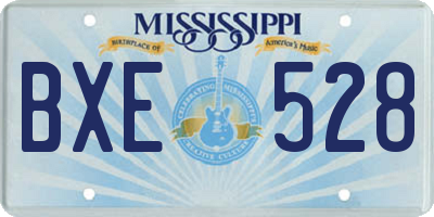 MS license plate BXE528