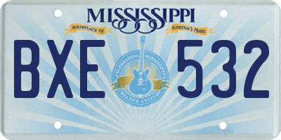 MS license plate BXE532
