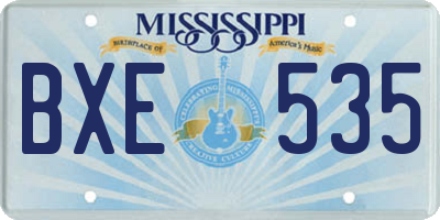 MS license plate BXE535
