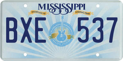 MS license plate BXE537