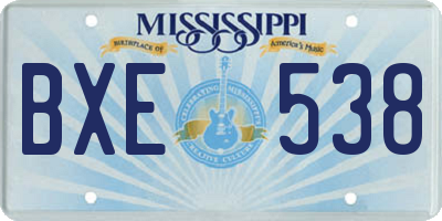 MS license plate BXE538