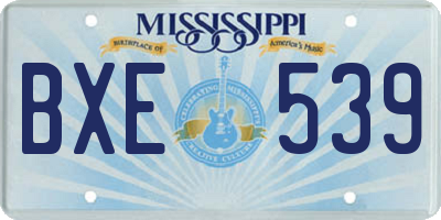 MS license plate BXE539