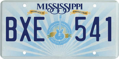 MS license plate BXE541