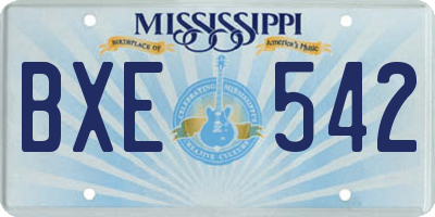 MS license plate BXE542
