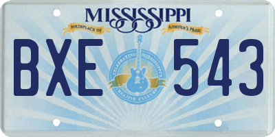 MS license plate BXE543