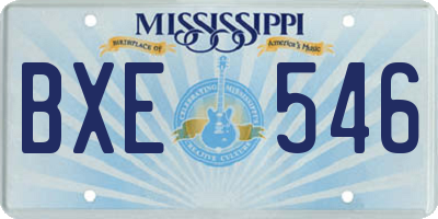 MS license plate BXE546