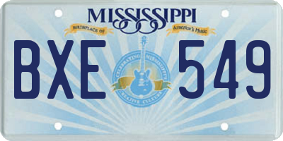 MS license plate BXE549