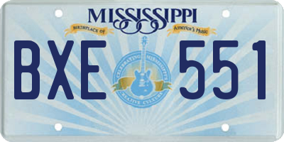 MS license plate BXE551