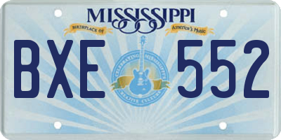 MS license plate BXE552
