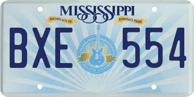 MS license plate BXE554