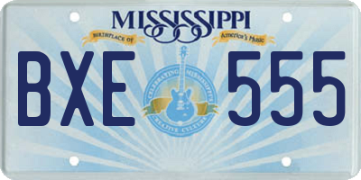 MS license plate BXE555